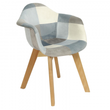 Fauteuil Patchwork Enfant Leonie Bleu - Home Deco Kids