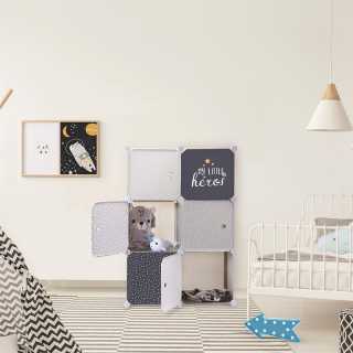 Rangement modulable 6 cubes garçon - Home Deco Kids