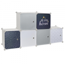 Rangement modulable 6 cubes garçon - Home Deco Kids