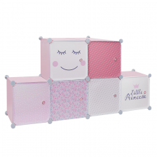 Rangement armoire modulable 6 cubes fille Home Deco Kids