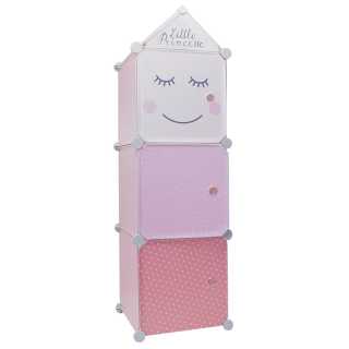 Meuble De Rangement Enfant 15 Cubes, Armoire Modulable Avec Portes, 153 X  31 X 153 Cm, Bleu