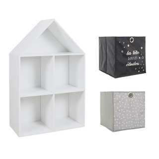 Meuble Maison avec 2 cubes de rangement garçon - Home Deco Kids