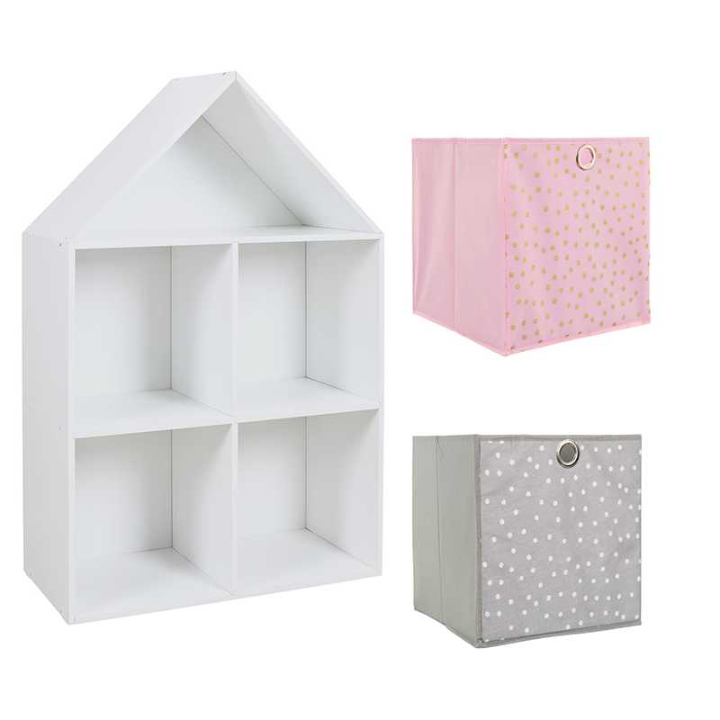 Meuble Maison + 2 cubes de rangement fille Meuble Maison + 2 cubes de rangement fille