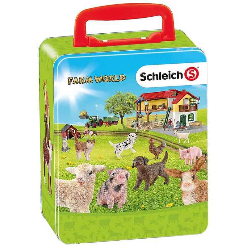 Mallette de rangement 18 animaux de ferme Schleich Farm World