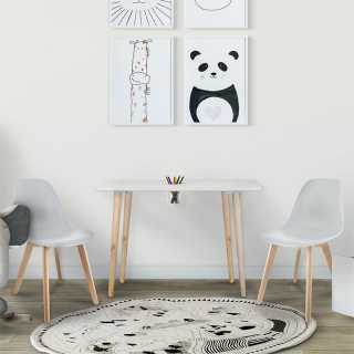 Table avec pot crayons avec 2 chaises enfant Gris - Home Deco Kids