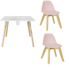 Table avec pot crayons avec 2 chaises enfant Rose - Home Deco Kids