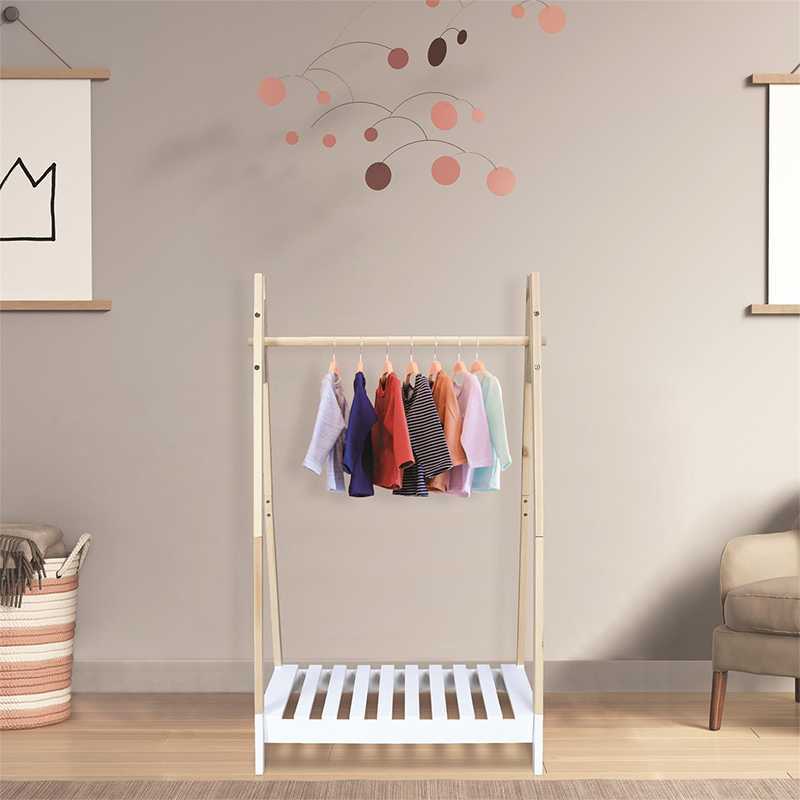 Portant Vêtement Enfant Bois Blanc Home Deco Kids