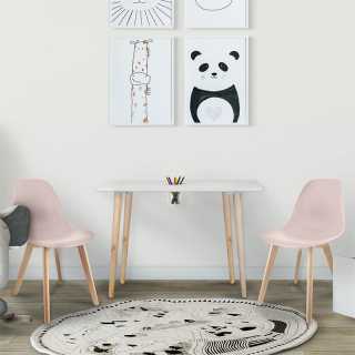 Table avec pot crayons avec 2 chaises enfant Rose - Home Deco Kids