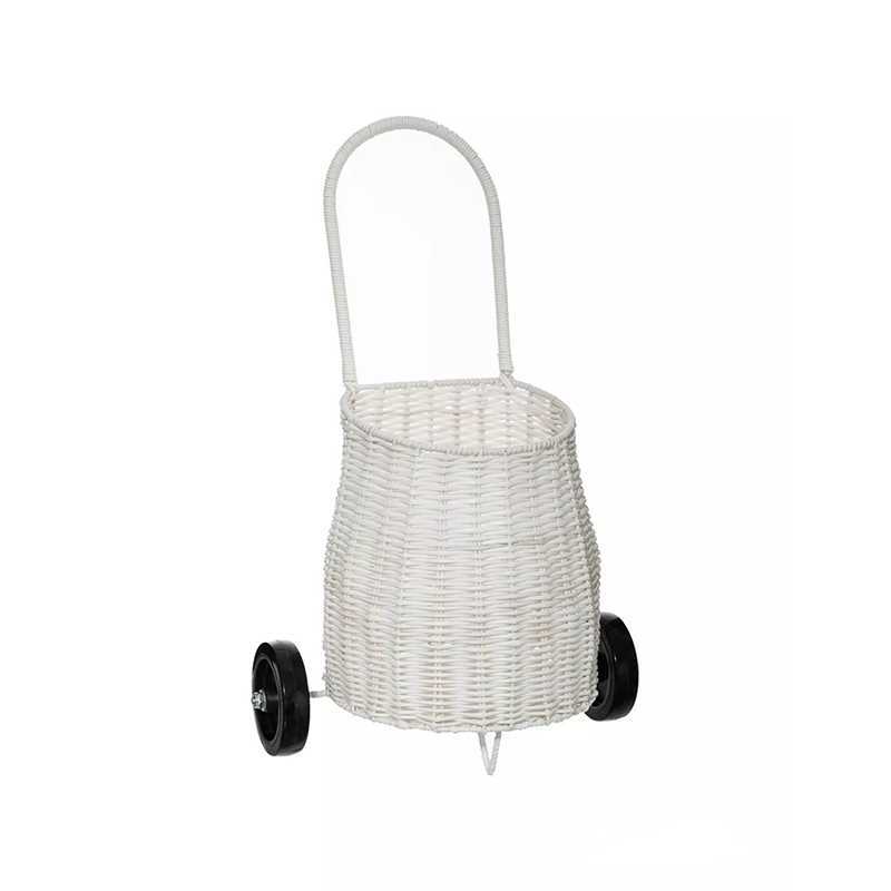 Chariot plastique effet osier Blanc Atmosphera Chariot plastique effet osier Blanc Atmosphera