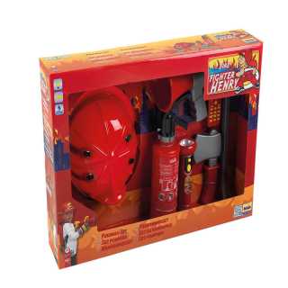 Set de pompier avec casque américain Fire Fighter Henry