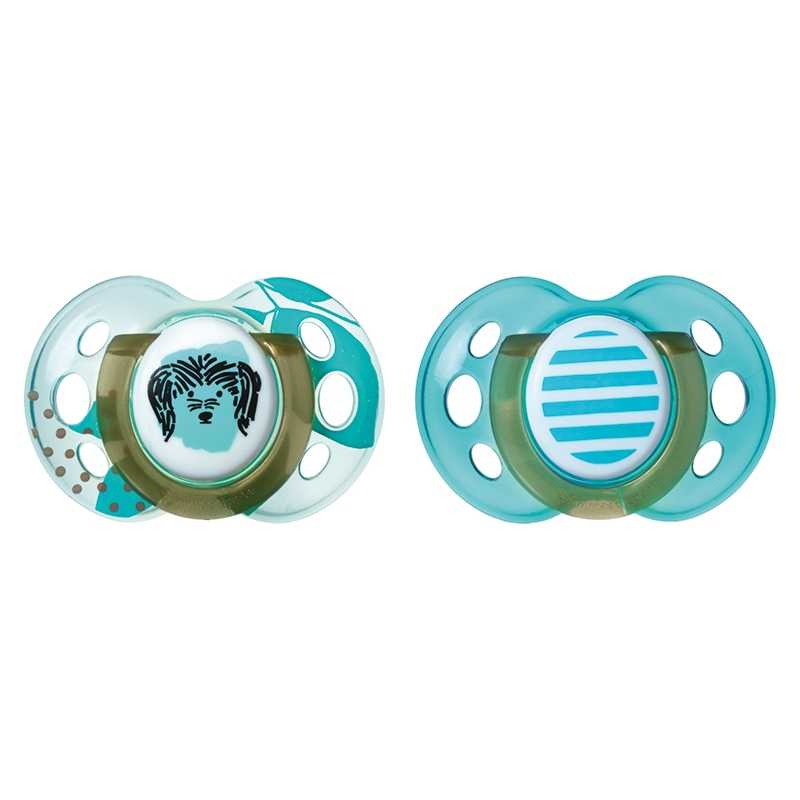 Lot de 2 sucettes Moda BLEU 18-36 mois Tommee Tippee Lot de 2 sucettes Moda BLEU 18-36 mois Tommee Tippee