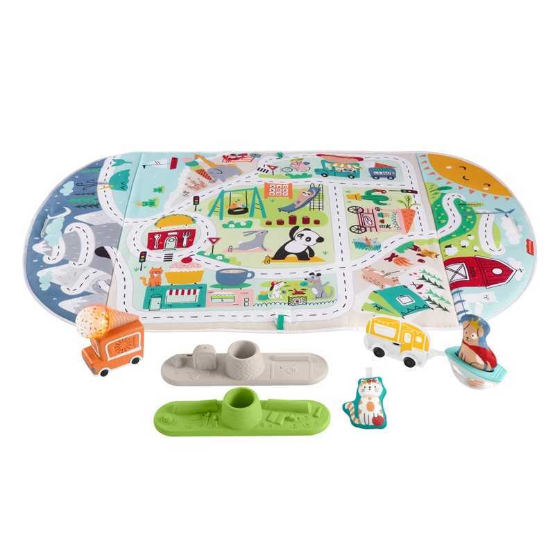 Fisher-Price Tapis de jeu évolutif musical pour bébé avec plus de 12  activités et jouets, emballage fermé, dès la naissance, GLK31