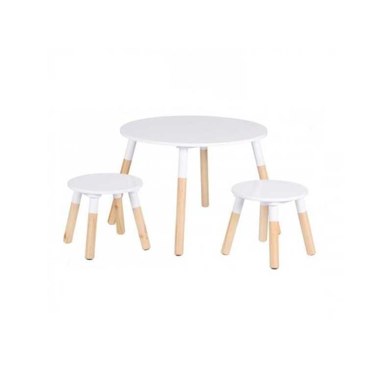 Table enfant avec 2 tabourets Blanc Atmosphera Table enfant avec 2 tabourets Blanc Atmosphera