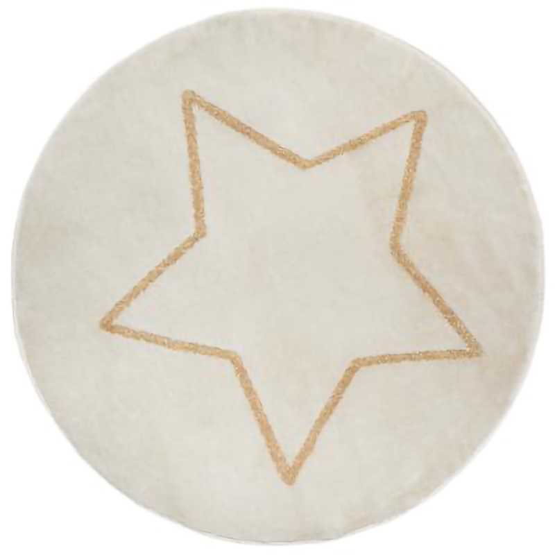 Tapis rond étoile lurex Beige Atmosphera Tapis rond étoile lurex Beige Atmosphera