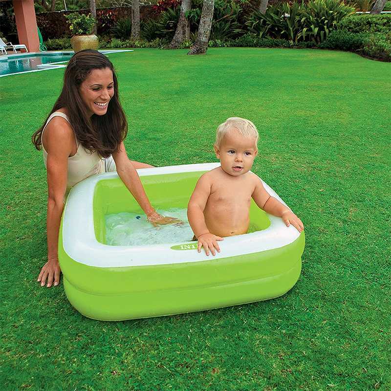 Piscine bébé gonflable carrée Vert Intex Piscine bébé gonflable carrée Vert Intex
