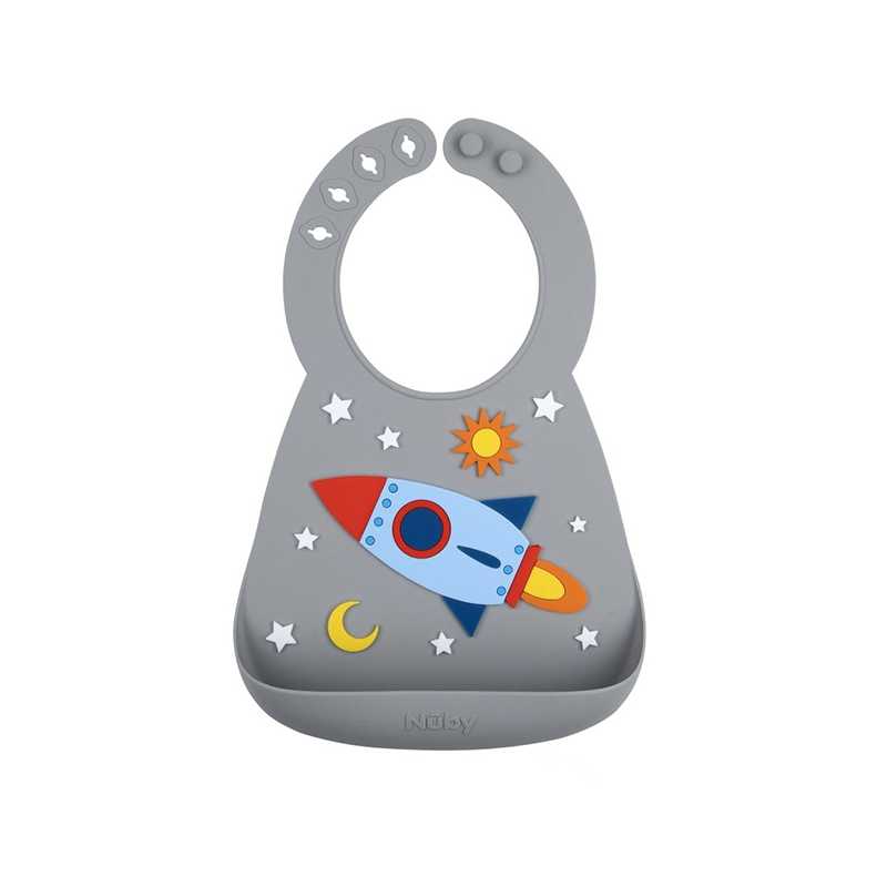 Bavoir en silicone 3D Gris Nuby Bavoir en silicone 3D Gris Nuby