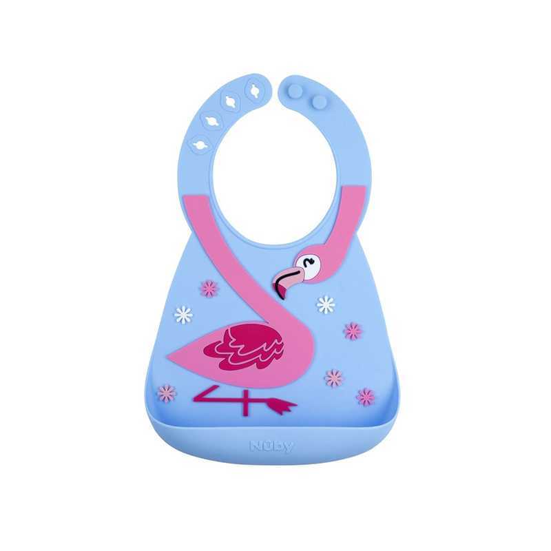 Bavoir en silicone 3D Flamant Nuby Bavoir en silicone 3D Flamant Nuby