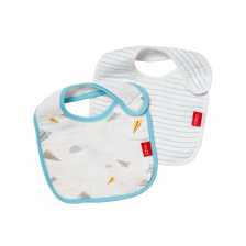 Lot de 2 bavoirs bébé en mousseline Bleu - Nuby Lot de 2 bavoirs bébé en mousseline Bleu - Nuby