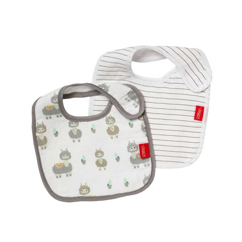 Lot de 2 bavoirs en mousseline bébé Gris Nuby Lot de 2 bavoirs en mousseline bébé Gris Nuby