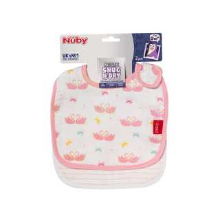 Lot de 2 bavoirs bébé en mousseline Rose - Nuby