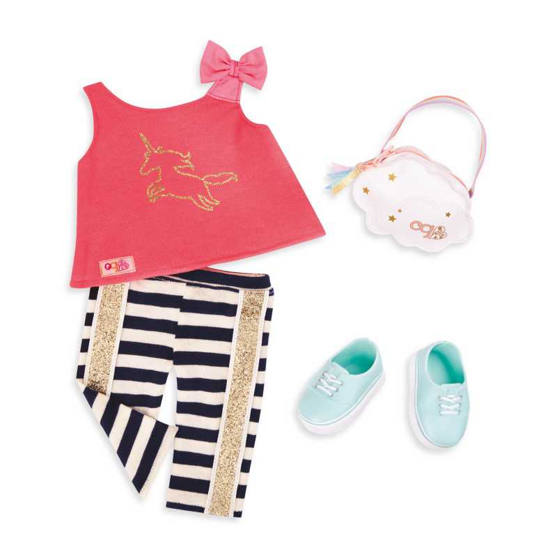 Tenue classique tee-shirt licorne Our Generation Tenue classique tee-shirt licorne Our Generation