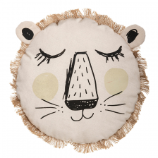 Coussin lion franges Beige - Atmosphera For Kids