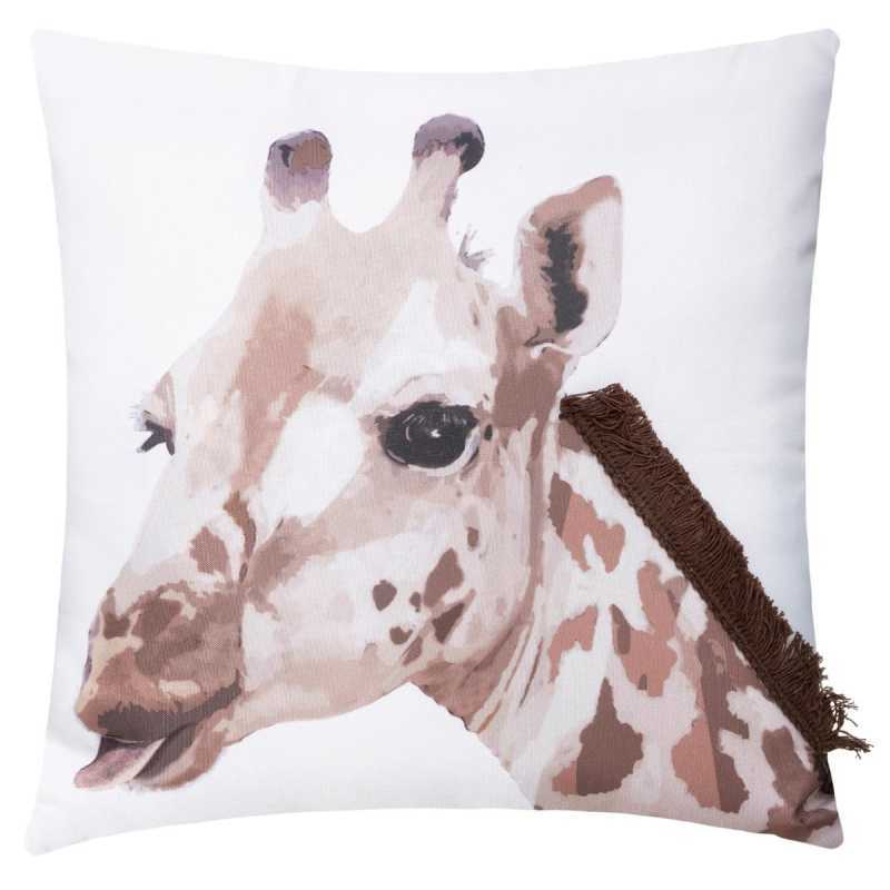 Coussin girafe 39x39 Marron Atmosphera Coussin girafe 39x39 Marron Atmosphera