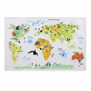 Sticker Murale Mappemonde Couleur - Home Deco Kids