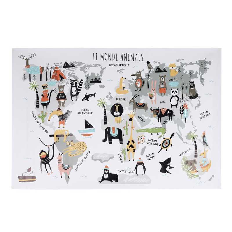 Sticker Murale Mappemonde Gris Home Deco Kids Sticker Murale Mappemonde Gris Home Deco Kids