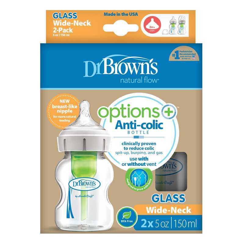 Dr Brown/'s Options Lot de 2 bouteilles en verre 150 ml