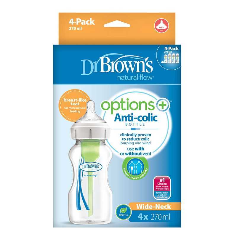 Lot de 4 biberons 270ml Options PLUS Dr Brown's Lot de 4 biberons 270ml Options PLUS Dr Brown's