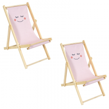 Lot de 2 chaises Pliantes Enfant Rose - Home Deco Kids