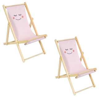 Lot de 2 chaises Pliantes Enfant Rose - Home Deco Kids