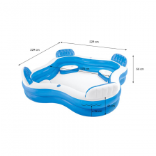 Piscine gonflable 4 sièges 229x229x66 - Intex