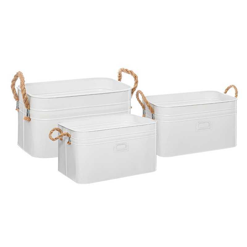 Lot de 3 Caisses Cagettes Southbay Blanc Atmosphera Lot de 3 Caisses Cagettes Southbay Blanc Atmosphera