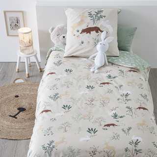 Parure de lit enfant Forêt 140x200 Vert Atmosphera
