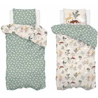 Parure de lit enfant Forêt 140x200 Vert Atmosphera