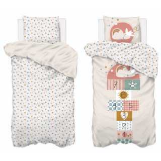 Parure de lit enfant Marelle 140x200 Blanc - Atmosphera For Kids