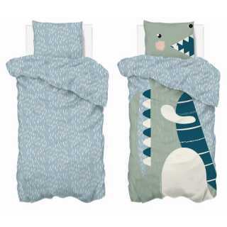 Parure De Lit Enfant Dinosaure Bleu 140x200 Atmosphera