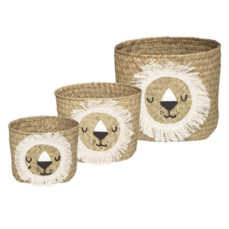 Lot De 3 Paniers Tête De Lion Atmosphera Lot De 3 Paniers Tête De Lion Atmosphera