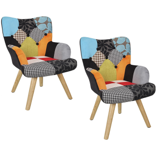 Lot De 2 Fauteuils Helsinki Patchwork Enfant - Home Deco Kids