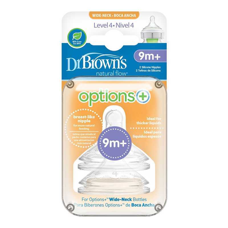 Lot de 2 Tétines 9m+ Niveau 4 Dr Brown's Lot de 2 Tétines 9m+ Niveau 4 Dr Brown's