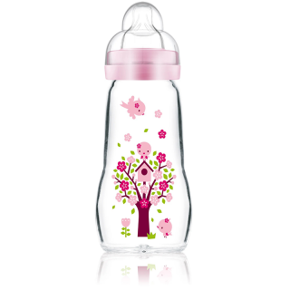 Biberon en Verre 260ml Rose - Mam