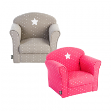 Fauteuil enfant Rose fushia avec Fauteuil enfant Gris - Atmosphera For Kids