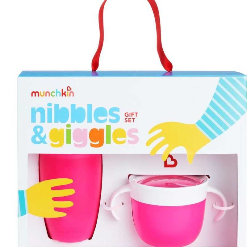 Coffret Repas Nibbles et Giggles Rose Munchkin Coffret Repas Nibbles et Giggles Rose Munchkin