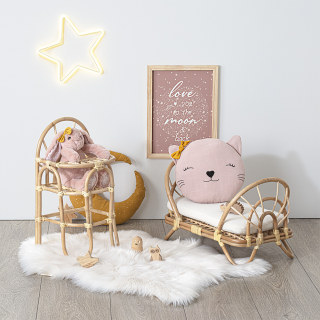 Lit poupée rotin avec Matelas Atmosphera for Kids