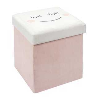 Coffre Pouf Pliable Rose...