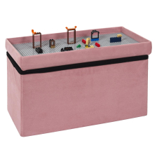 Coffre Banc Pliable Brique Rose - Home Deco Kids Coffre Banc Pliable Brique Rose - Home Deco Kids
