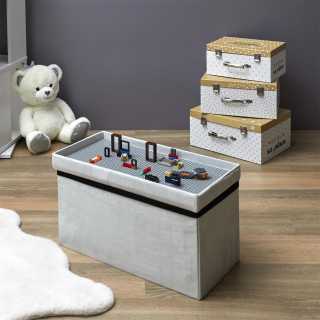 Coffre Banc Pliable Brique Gris - Home Deco Kids