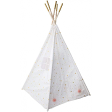 Tipi 5 Pieds enfant Coton blanc et doré H160 - Atmosphera For Kids